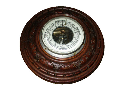 Schönes rundes holzbarometer - schönes,