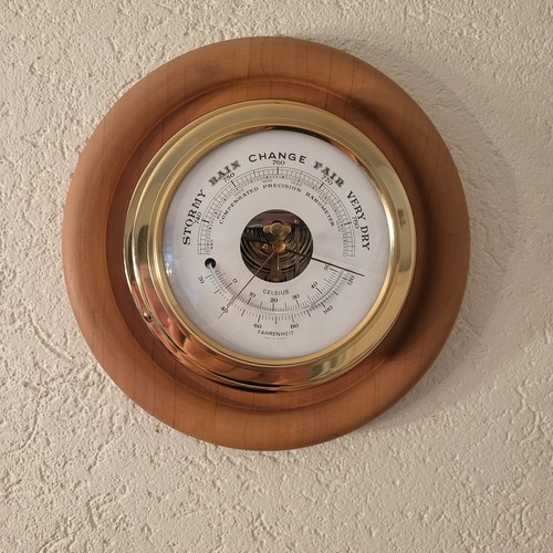 Vintage barometer thermometer - barometer,