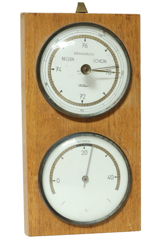 Altes fischer holz barometer - holz,